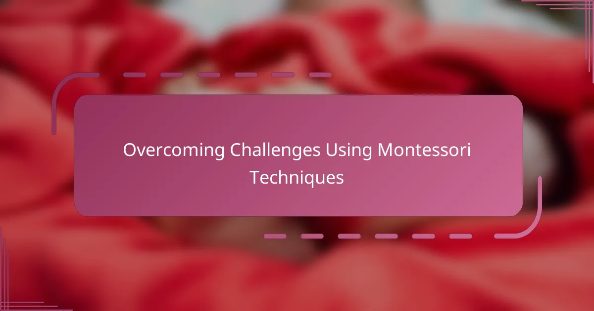 Overcoming Challenges Using Montessori Techniques