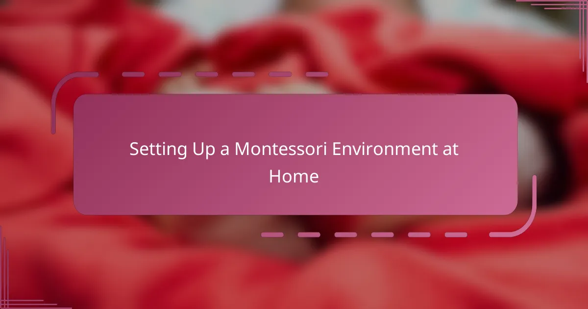 Setting Up a Montessori Environment at Home