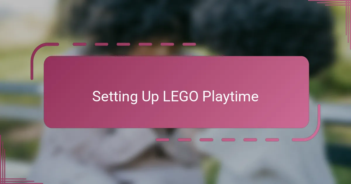 Setting Up LEGO Playtime