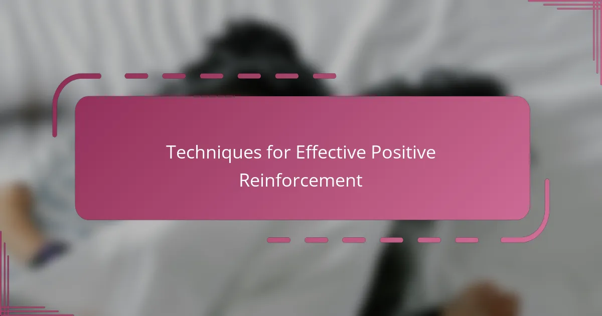 Techniques for Effective Positive Reinforcement